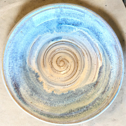 Light Blue & Cream Spiral Bowl