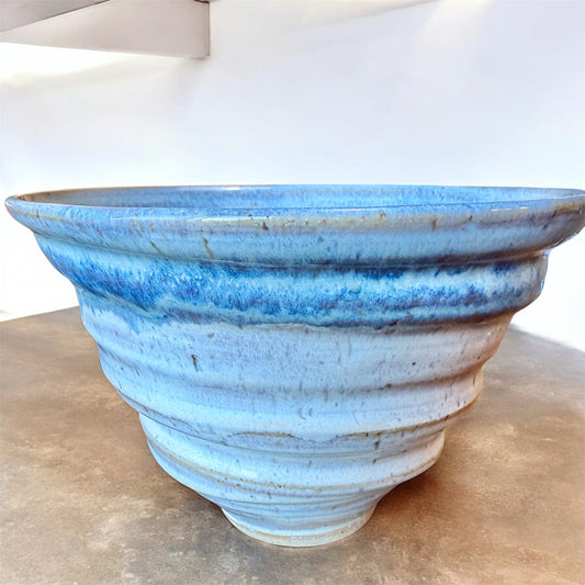 Light Blue & Cream Spiral Bowl