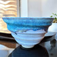 Aqua, Cobalt Blue & Cream Spiral Bowl