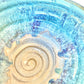 Aqua, Cobalt Blue & Cream Spiral Bowl