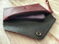 Lined Leather Wristlet - Merlot