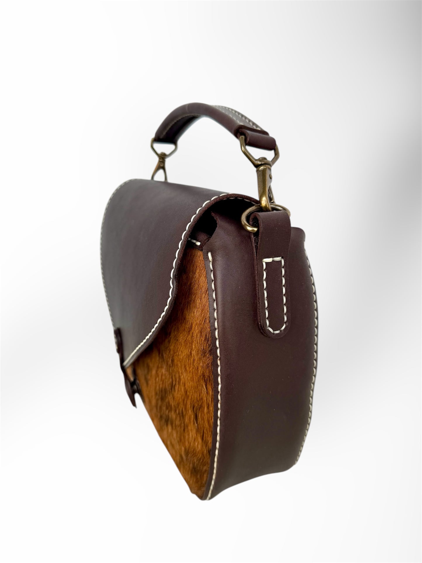Hair-On-Hide Crossbody Saddle Bag