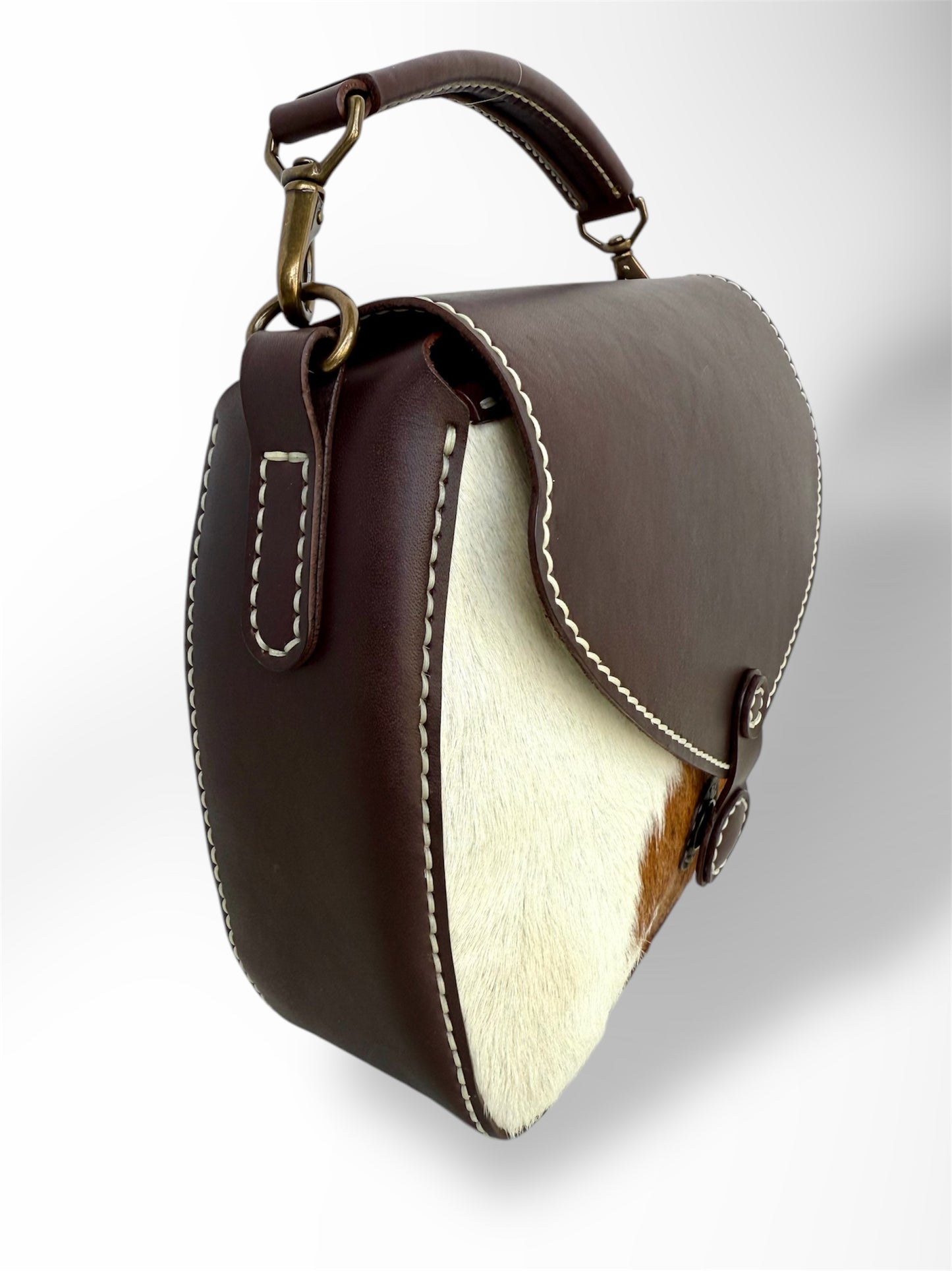 Hair-On-Hide Crossbody Saddle Bag