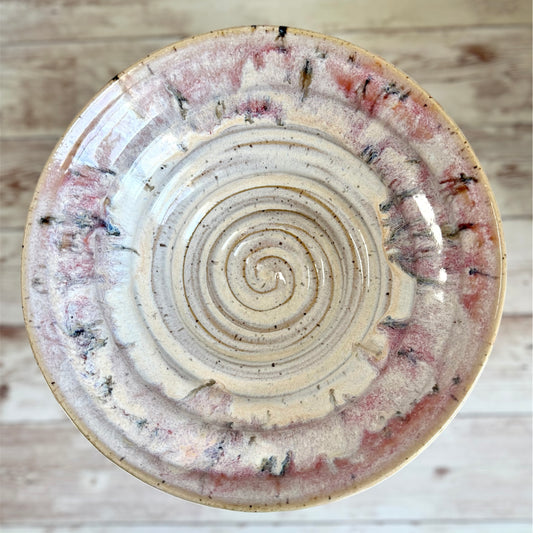 Mesa Red & White Spiral Wheel-Thrown Bowl
