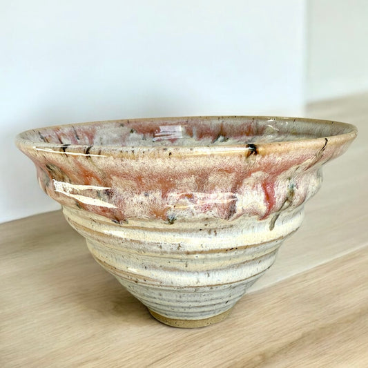 Mesa Red & White Spiral Wheel-Thrown Bowl