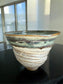 Teal & White Spiral Wheel-Thrown Bowl