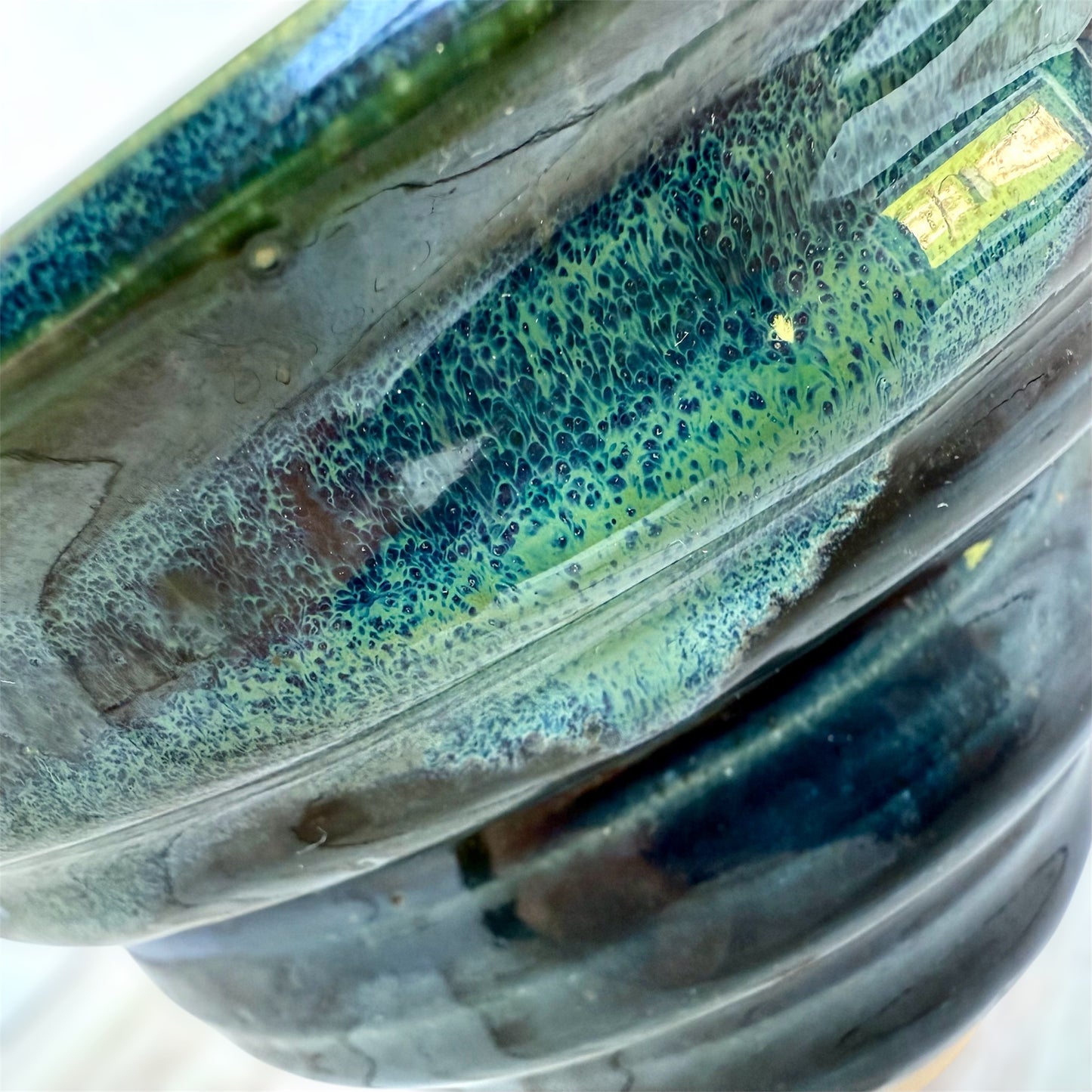 Teal and Navy Blue Spiral Bowl